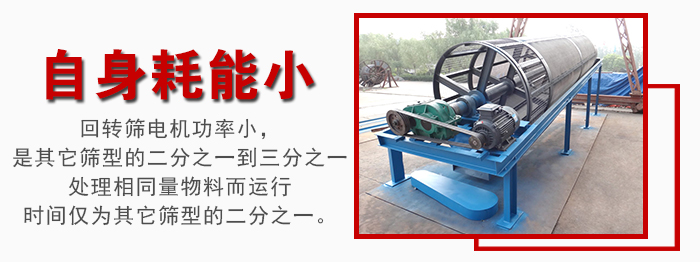 滾筒篩耗能小，使用壽命長，維修方便